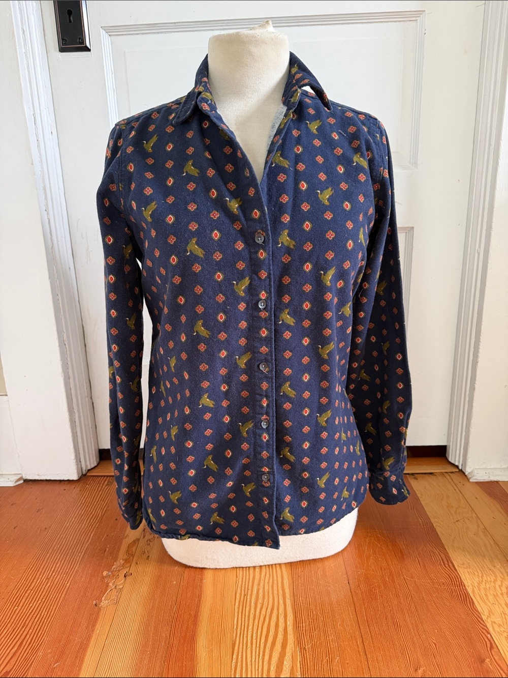 Woolrich Navy Printed Button-Front Shirt
